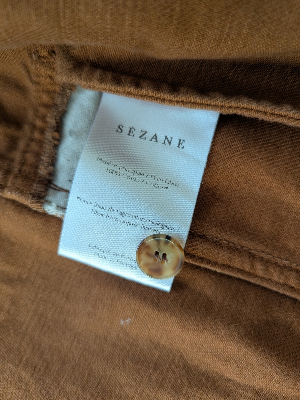 Sézane Will Denim Jacket In Camel Brown - Picture 4 of 4